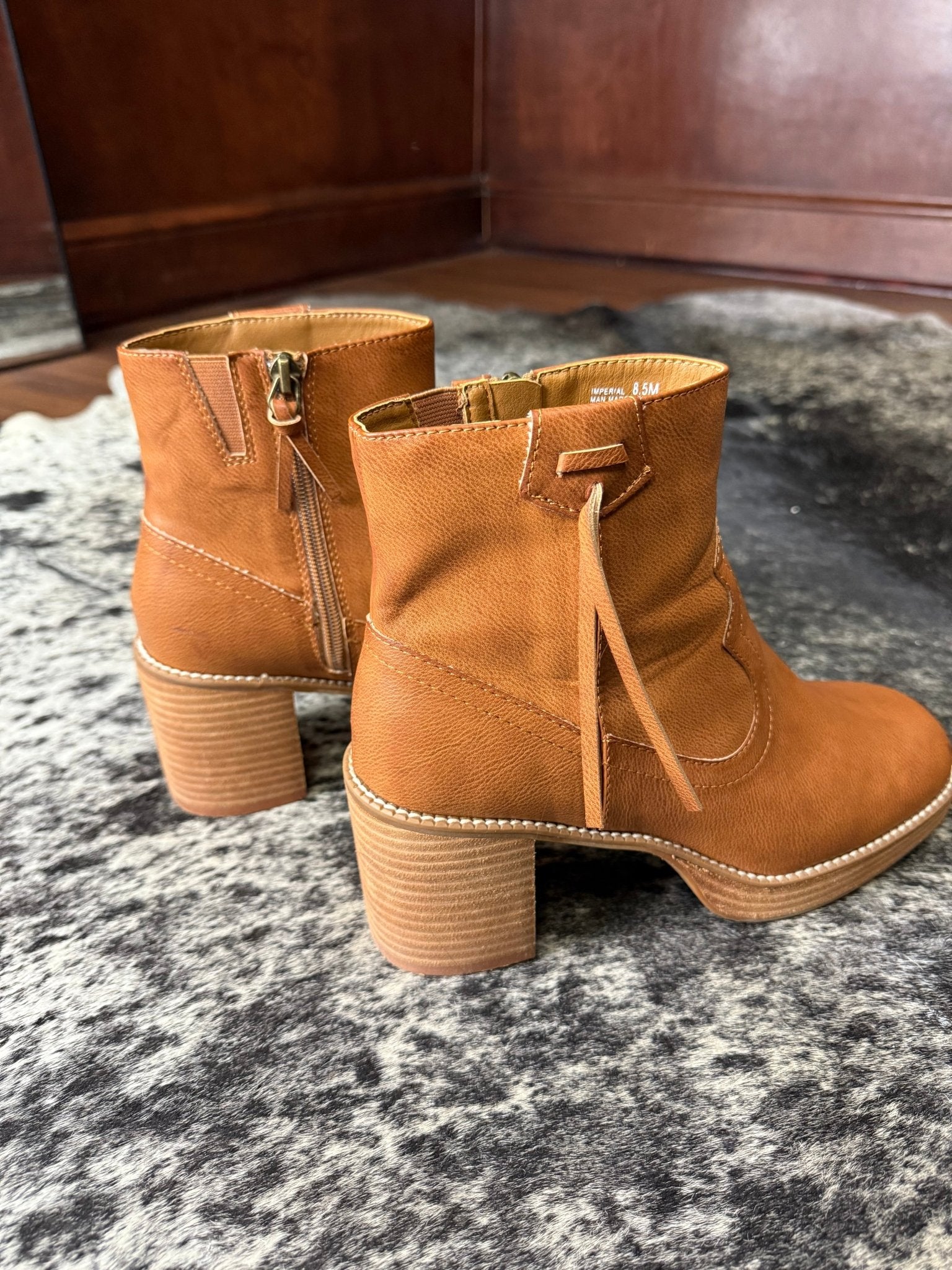 Yellow Box Western Vegan Leather Booties - Wild Azalea Boutique