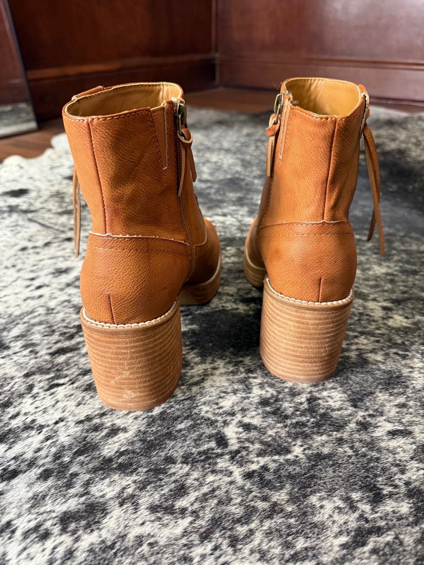 Yellow Box Western Vegan Leather Booties - Wild Azalea Boutique